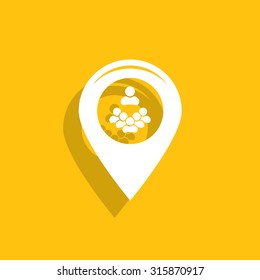 map pointer with man icon. vector illustration.