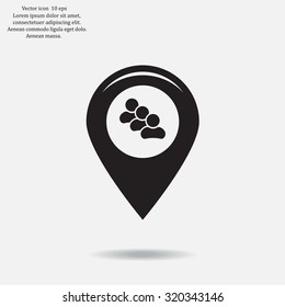 map pointer with man icon. vector illustration.