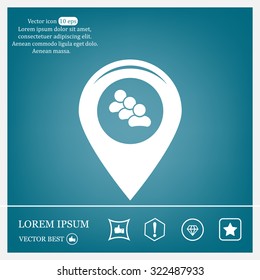 map pointer with man icon. vector illustration.