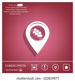 map pointer with man icon. vector illustration.