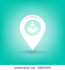 map pointer with man icon. vector illustration.