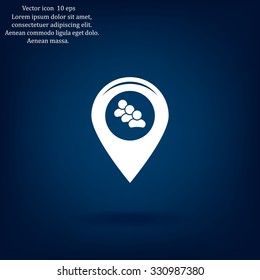map pointer with man icon. vector illustration.