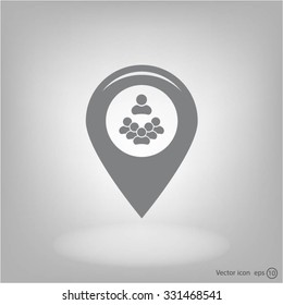 map pointer with man icon. vector illustration.