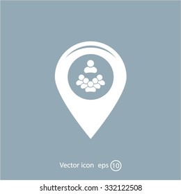 map pointer with man icon. vector illustration.