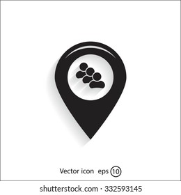 map pointer with man icon. vector illustration.