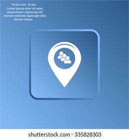 map pointer with man icon. vector illustration.