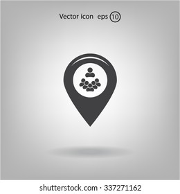 map pointer with man icon. vector illustration.