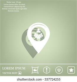 map pointer with man icon. vector illustration.