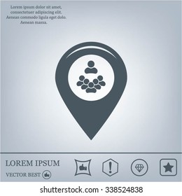 map pointer with man icon. vector illustration.