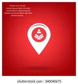 map pointer with man icon. vector illustration.