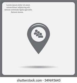 map pointer with man icon. vector illustration.