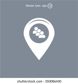 map pointer with man icon. vector illustration.