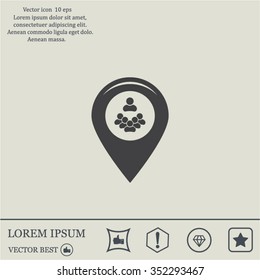 map pointer with man icon. vector illustration.