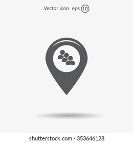 map pointer with man icon. vector illustration.