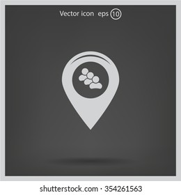 map pointer with man icon. vector illustration.
