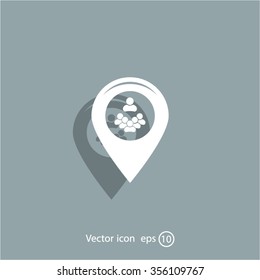 map pointer with man icon. vector illustration.