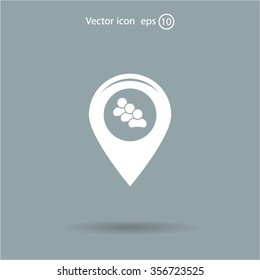map pointer with man icon. vector illustration.
