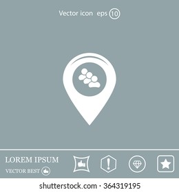 map pointer with man icon. vector illustration.
