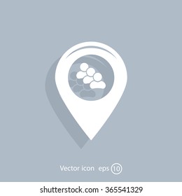 map pointer with man icon. vector illustration.