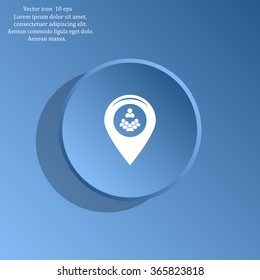 map pointer with man icon. vector illustration.