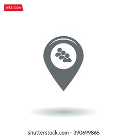 map pointer with man icon. vector illustration.