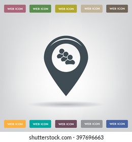 map pointer with man icon. vector illustration.