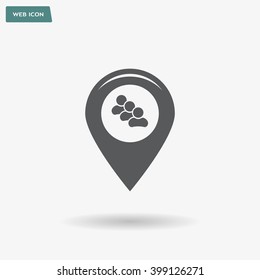 map pointer with man icon. vector illustration.