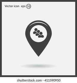 map pointer with man icon. vector illustration.