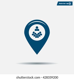 map pointer with man icon. vector illustration.