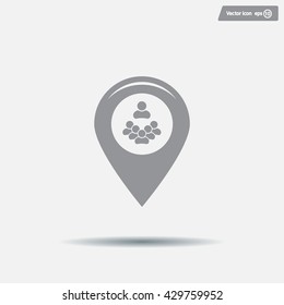 map pointer with man icon. vector illustration.