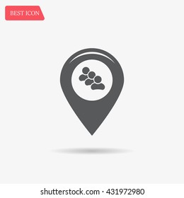 map pointer with man icon. vector illustration.