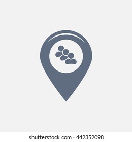 map pointer with man icon. vector illustration.