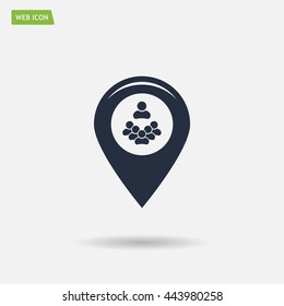 map pointer with man icon. vector illustration.