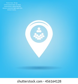 map pointer with man icon. vector illustration.
