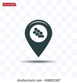 map pointer with man icon. vector illustration.