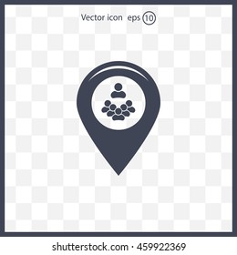 map pointer with man icon. vector illustration.