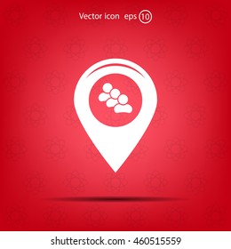 map pointer with man icon. vector illustration.