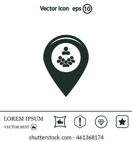 map pointer with man icon. vector illustration.