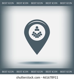 map pointer with man icon. vector illustration.