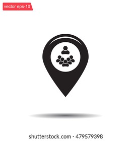 map pointer with man icon. vector illustration.