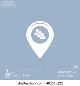 map pointer with man icon. vector illustration.