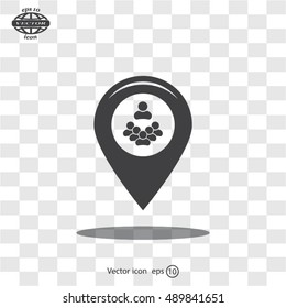 map pointer with man icon. vector illustration.