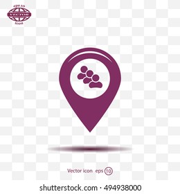 map pointer with man icon. vector illustration.