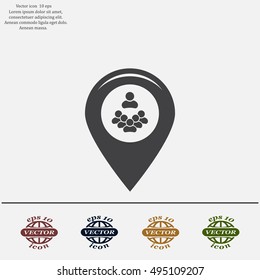 map pointer with man icon. vector illustration.