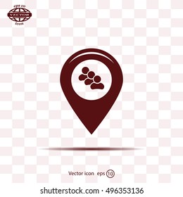 map pointer with man icon. vector illustration.