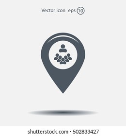 map pointer with man icon. vector illustration.
