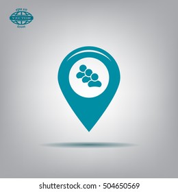 map pointer with man icon. vector illustration.