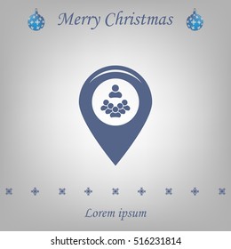 map pointer with man icon. vector illustration.