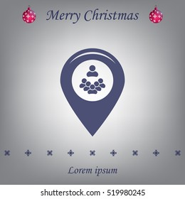 map pointer with man icon. vector illustration.