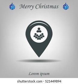 map pointer with man icon. vector illustration.